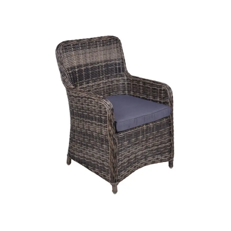 Gartensessel Metall, Kunststoff, Textil Schwarz, Dunkelgrau