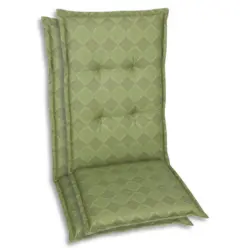 Sesselauflagenset in Gr&uuml;n Raute