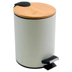 Treteimer Adonis 5L Matt White 5 l Holz, Metall