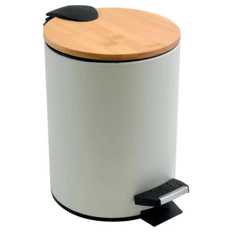 Treteimer Adonis 5L Matt White 5 l Holz, Metall