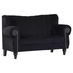 2-Sitzer-Sofa in Chenille Schwarz