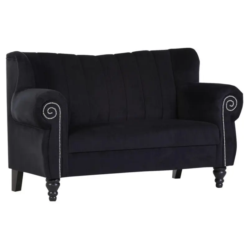 2-Sitzer-Sofa in Chenille Schwarz