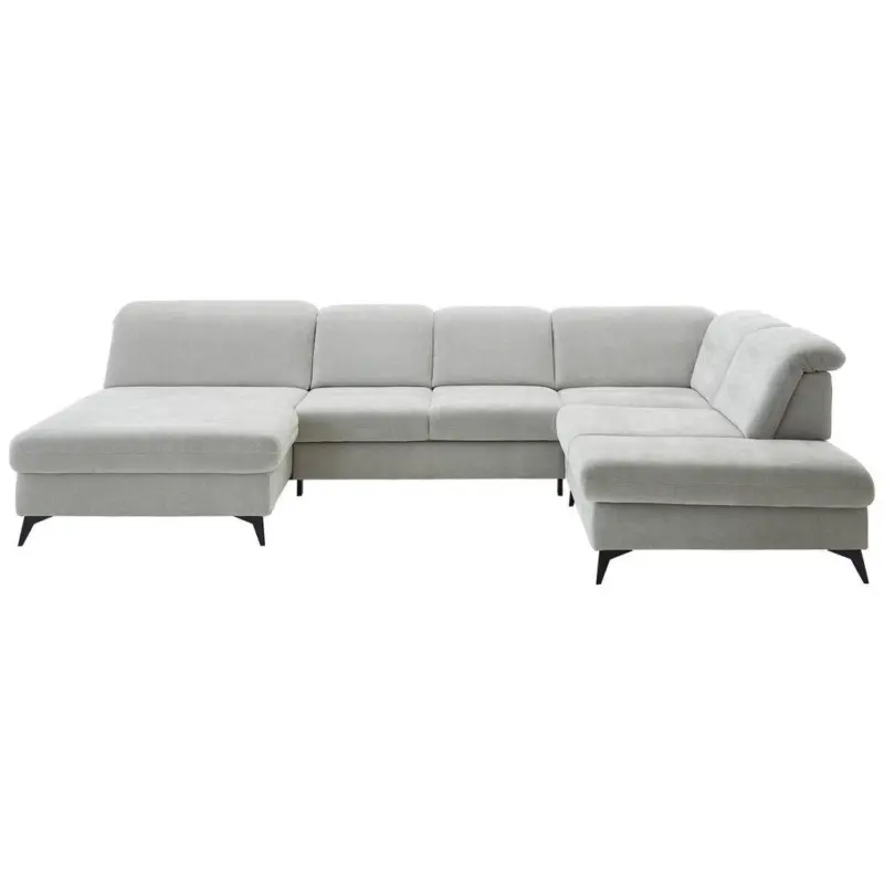 Wohnlandschaft in Chenille Silberfarben