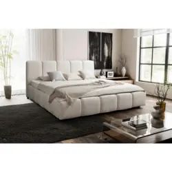 Polsterbett Lattenrost, Bettkasten Beige 180/200 cm