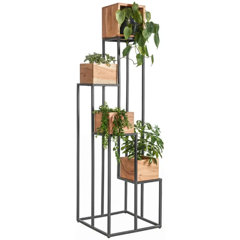 Blumenst&auml;nder in Holz, Metall 42,5/42,5/150 cm