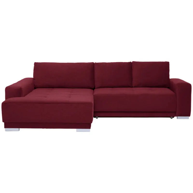 Ecksofa in Flachgewebe Rot 195/293 cm