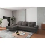 XXXLutz Lauterach - Ihr M&ouml;belhaus bei Bregenz Ecksofa in Flachgewebe Graphitfarben 185/279 cm