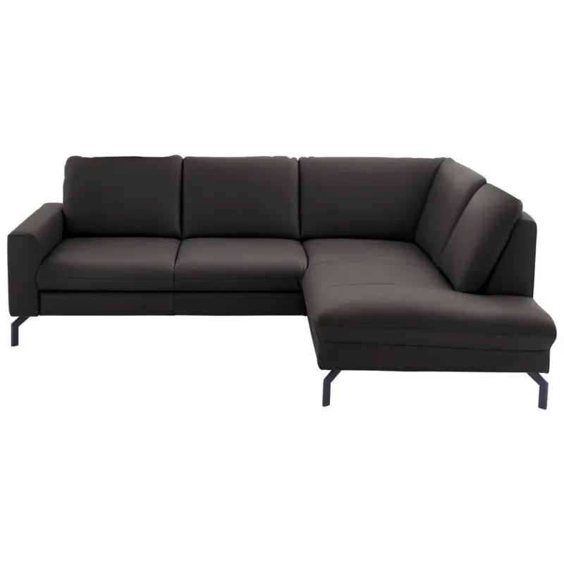 Ecksofa Beldomo Premium in Echtleder Dunkelgrau 250/194 cm