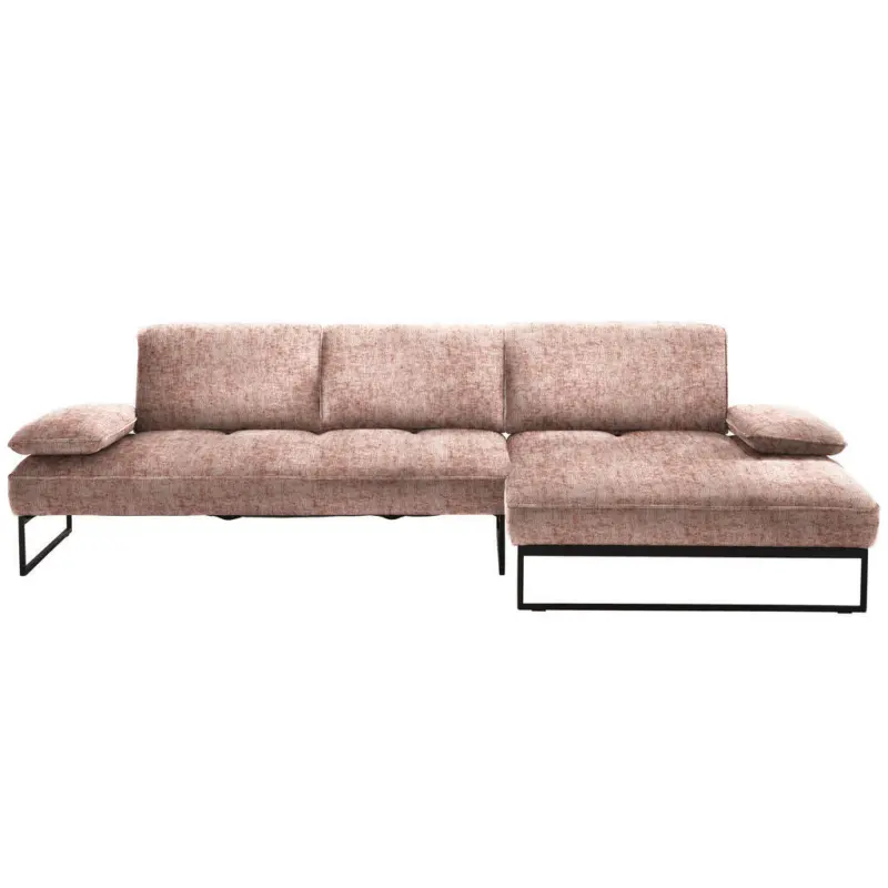 Ecksofa in Chenille Altrosa 310/160 cm
