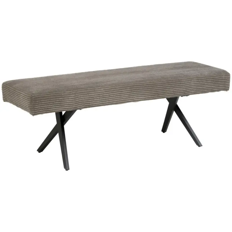 Sitzbank in Metall, Textil Grau