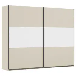 Schwebet&uuml;renschrank in Wei&szlig;, Champagner