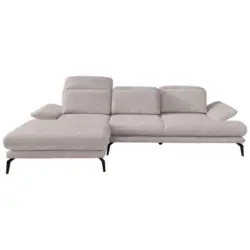 Ecksofa in Webstoff Taupe 180/289 cm