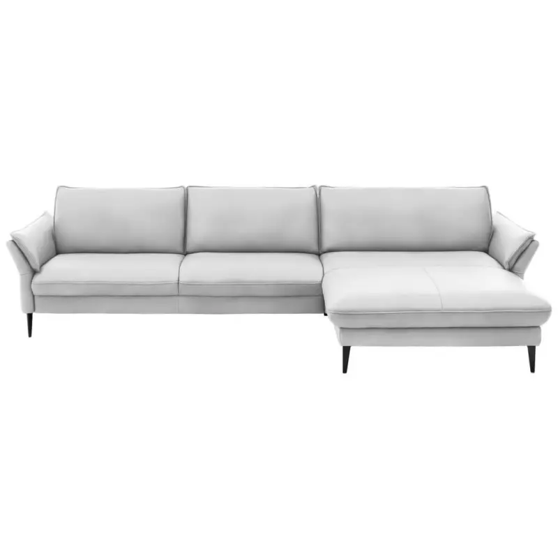Ecksofa in Echtleder Wei&szlig; 334/172 cm