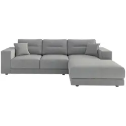 Ecksofa Verona in Flachgewebe Hellgrau 272/195 cm