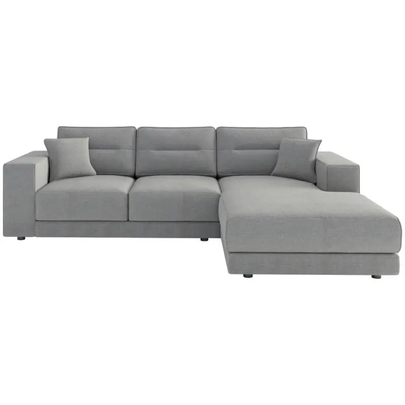 Ecksofa Verona in Flachgewebe Hellgrau 272/195 cm