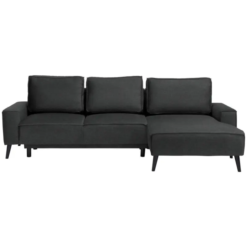 Ecksofa in Velours Anthrazit