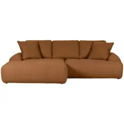 Ecksofa in Flachgewebe Rostfarben 195/286 cm