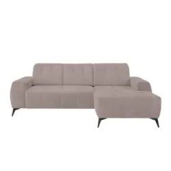 Ecksofa in Mikrofaser Taupe 258/180 cm
