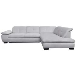 Ecksofa in Cord Hellgrau 313/242 cm