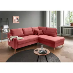 Ecksofa Valentina in Cord Koralle