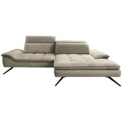 Ecksofa in Webstoff Beige 288/179-202 cm