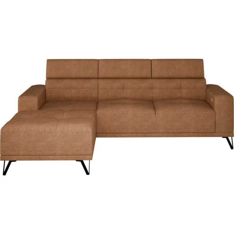 Ecksofa in Chenille Rostfarben 178/264 cm