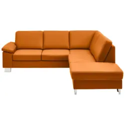 Ecksofa in Echtleder Orange 248/235 cm
