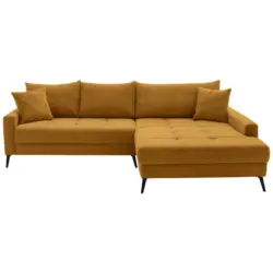 Ecksofa in Cord Currygelb 280/173 cm