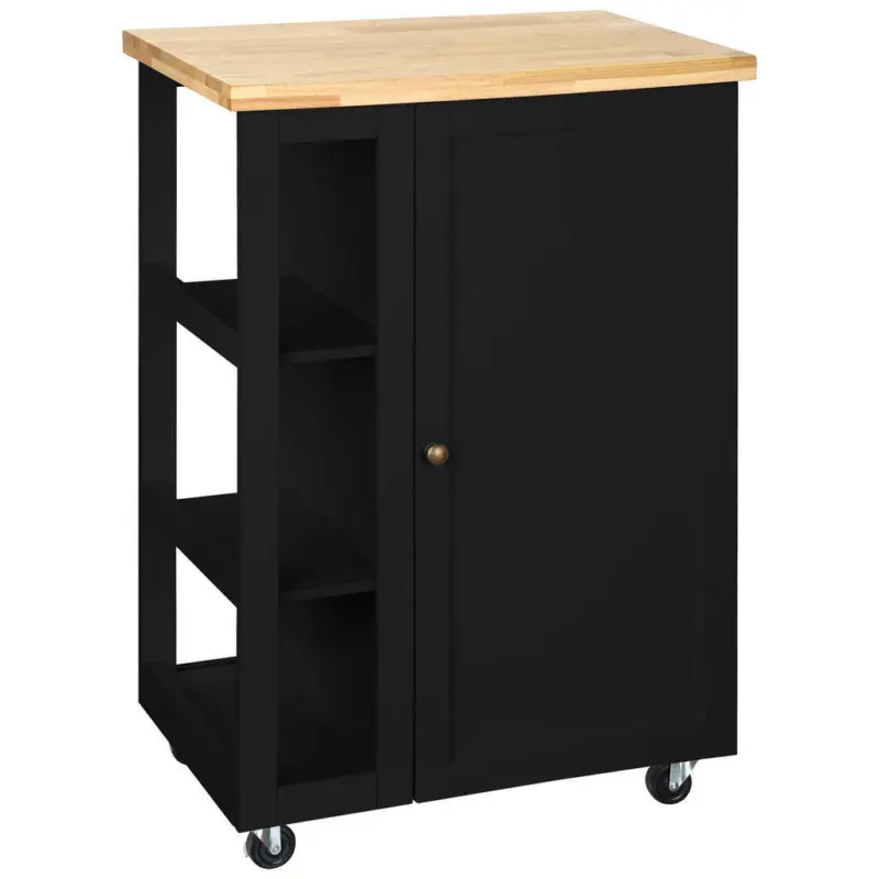 K&uuml;cheninsel in Naturfarben, Schwarz