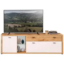 Tv-Element Wei&szlig;, Eiche Wotan 210/65/45 cm