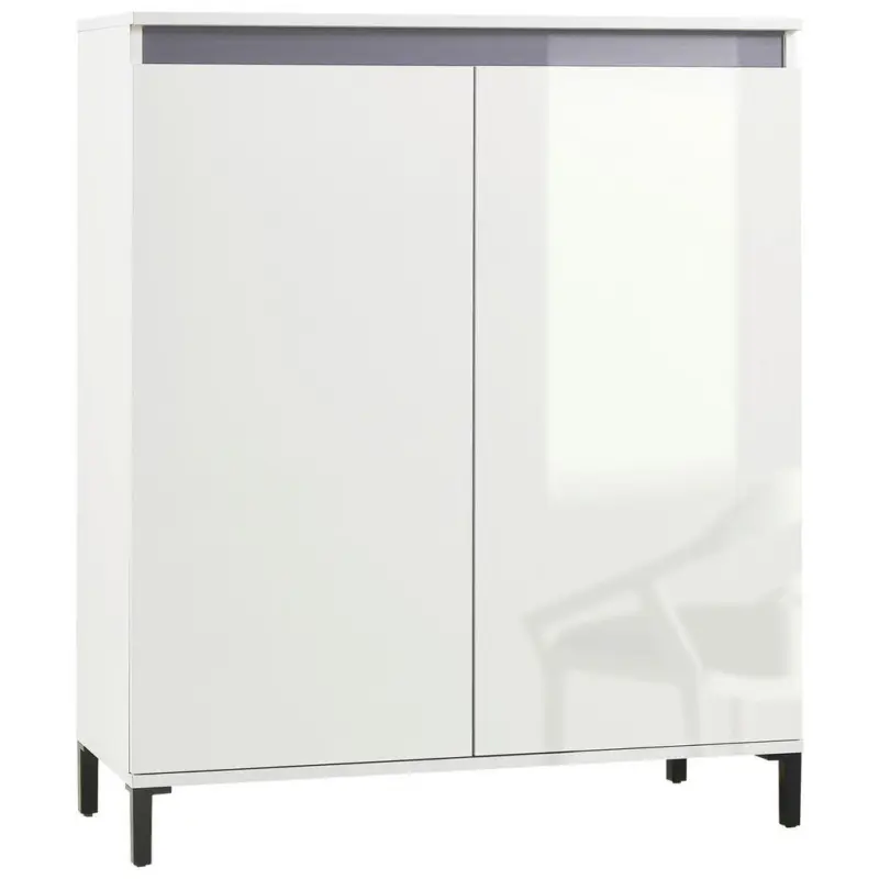 Highboard Wei&szlig;, Wei&szlig; Hochglanz 100/110/40 cm