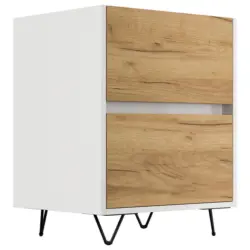 Nachttisch 51,2/65/42 cm in Wei&szlig;, Eichefarben