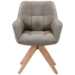 Armlehnstuhl in Holz, Textil Eichefarben, Khaki