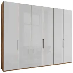 Dreht&uuml;renschrank in Wei&szlig;, Eiche Bianco