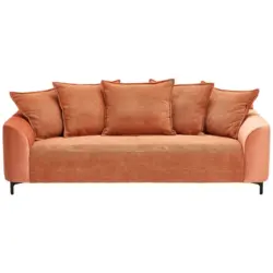 3-Sitzer-Sofa in Cord, Velours Rostfarben