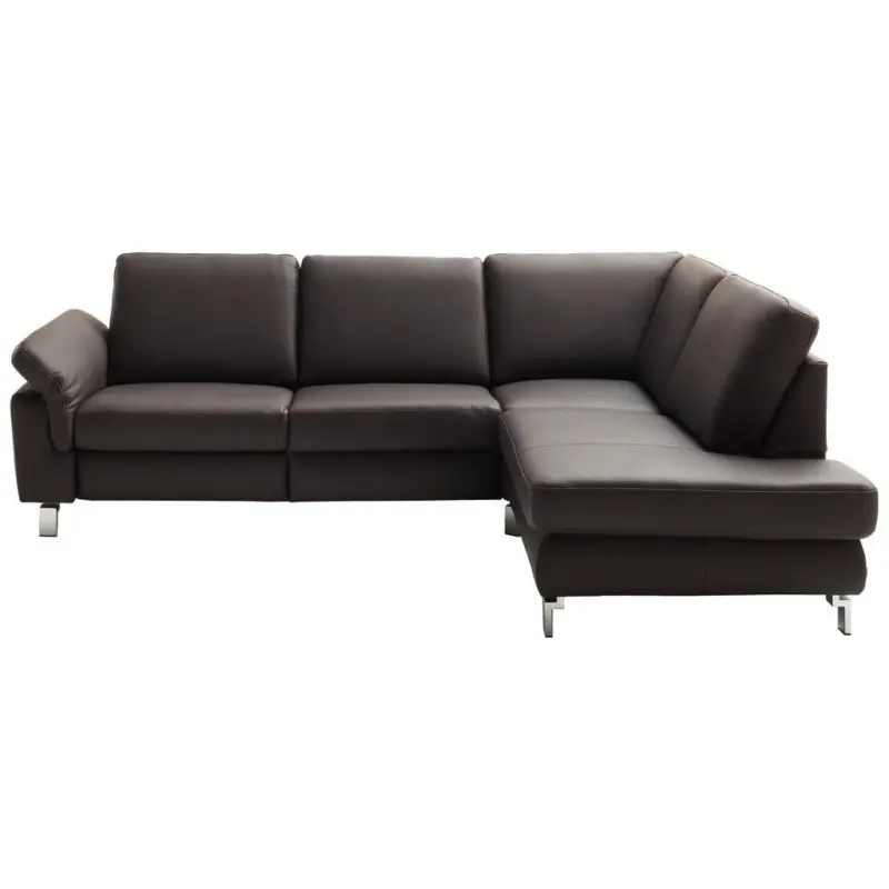 Ecksofa in Echtleder Dunkelbraun 271/200 cm