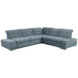 Ecksofa in Flachgewebe Graublau