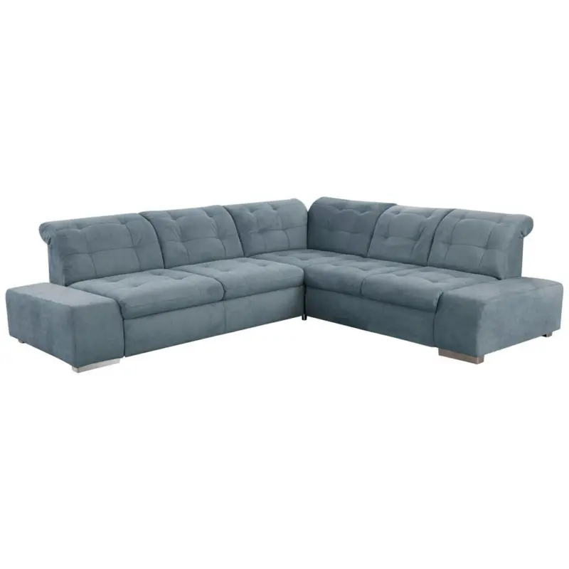 Ecksofa in Flachgewebe Graublau