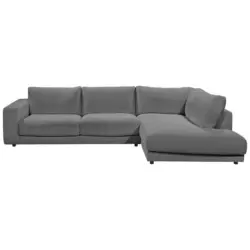 Ecksofa in Cord Dunkelgrau 325/224 cm