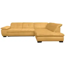 Ecksofa in Cord Currygelb 313/242 cm