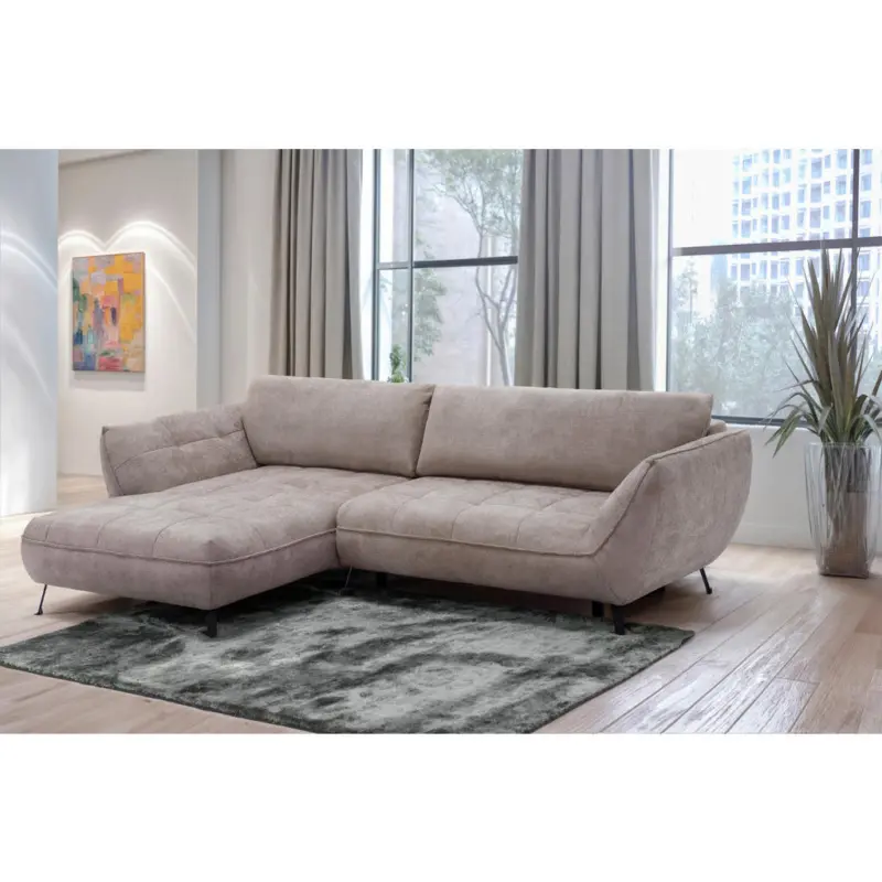 Ecksofa Samoa in Struktur Hellbraun 187/282 cm