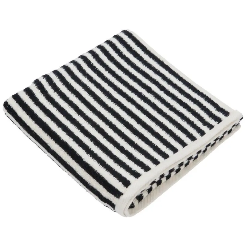 Handtuch 50/100 cm Schwarz, Ecru