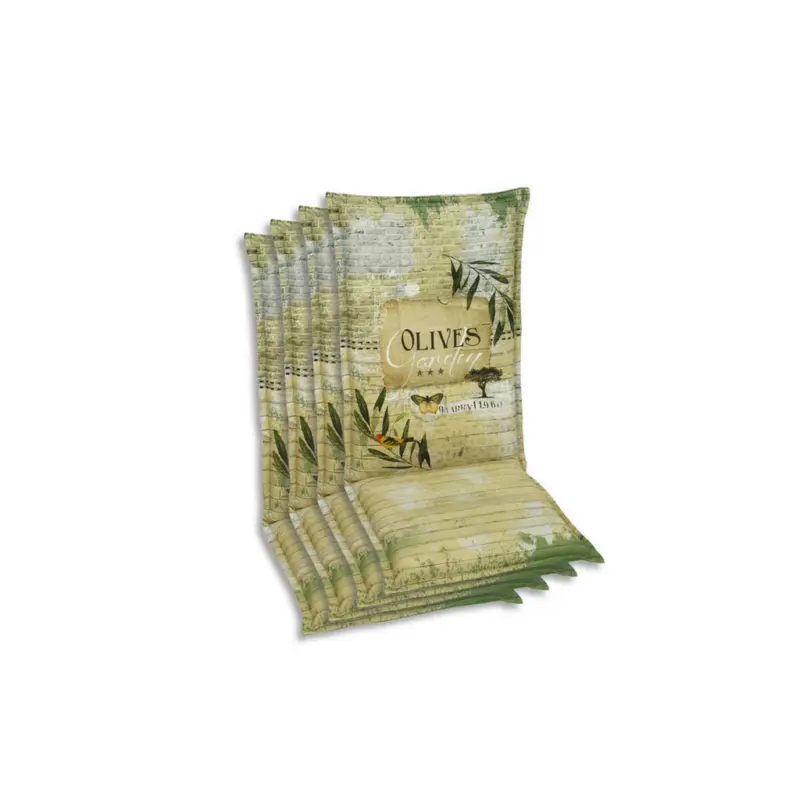 Sesselauflagenset in Gr&uuml;n, Dunkelgr&uuml;n, Hellgr&uuml;n Floral