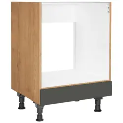 Herdumbauschrank 60,0/87,0/56,0 cm in Gr&uuml;n, Eichefarben