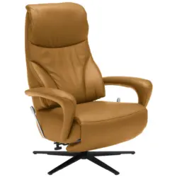 Relaxsessel in Leder Currygelb