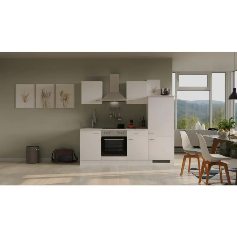 K&uuml;chenblock 220 cm in Wei&szlig;