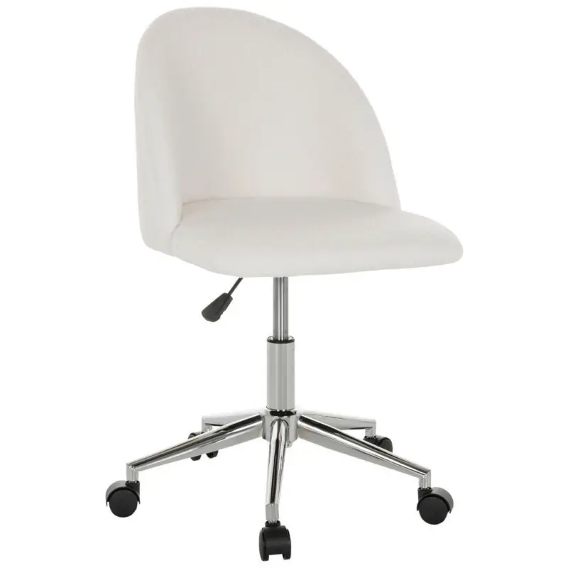 Drehstuhl in Boucl&eacute; Wei&szlig;