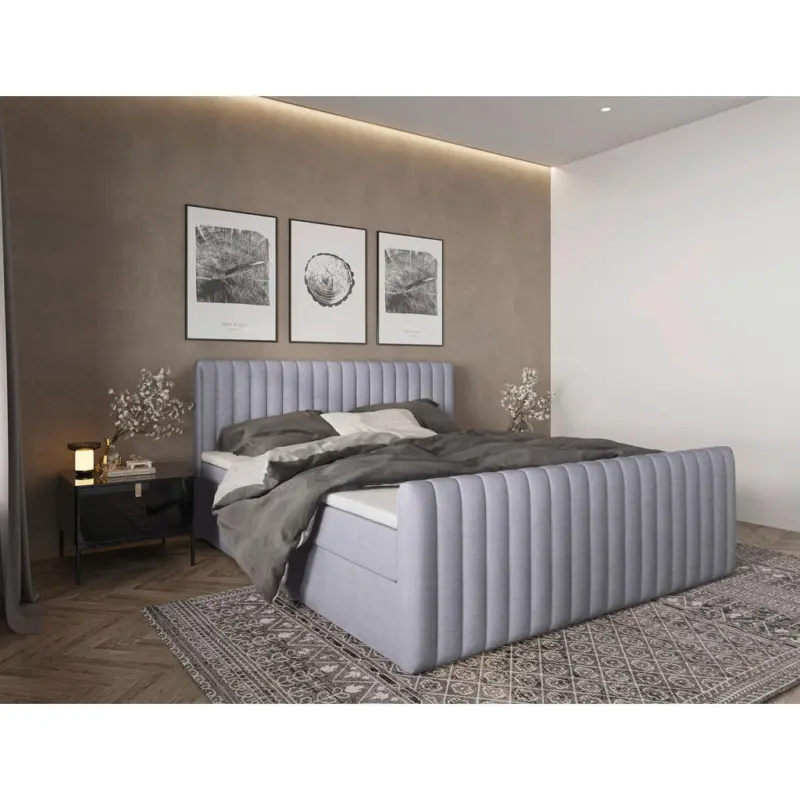 Boxbett 180/200 cm in Silberfarben