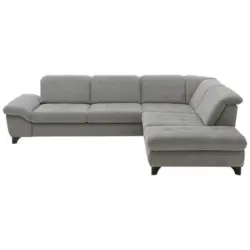 Ecksofa in Webstoff Grau 319/260 cm