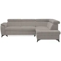 Ecksofa Prag in Flachgewebe Hellgrau